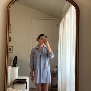 ZARA - Blue Striped Button Down Shirt/Dress